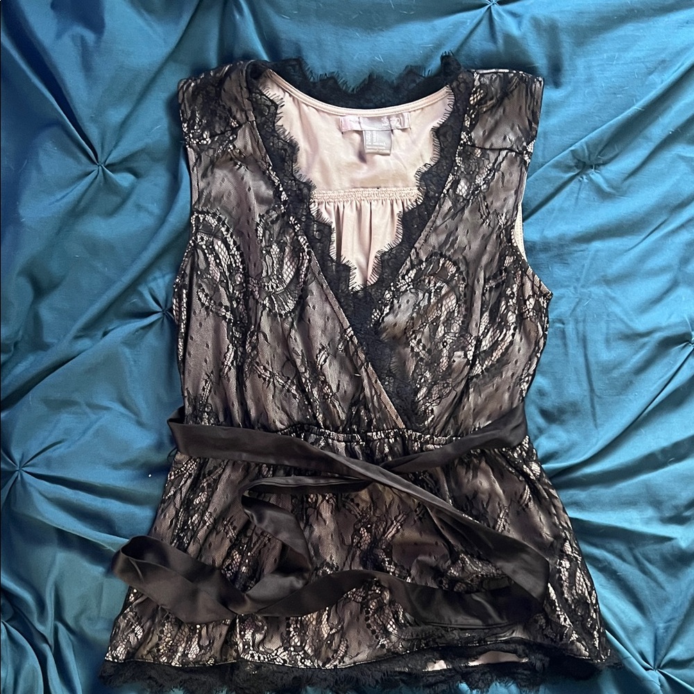 Elegant Black Lace Wrap Top